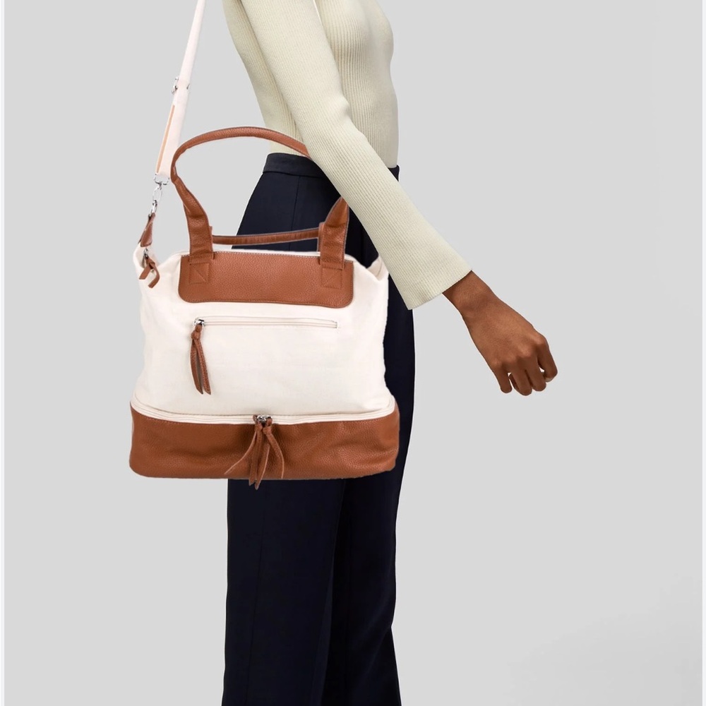 Graf Lantz Faux Leather & Canvas Weekender Summer Tote